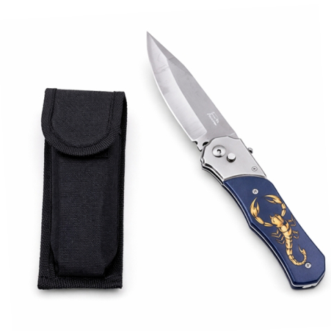 Set de doua cutite automate, DEPOX®, design compact, 24 cm,husa inclusa, bleumarin/negru [3]