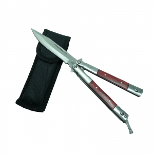 Briceaguri fluture & antrenament - Briceag fluture IdeallStore®, otel inoxidabil, 22 cm si cutit de buzunar cadou