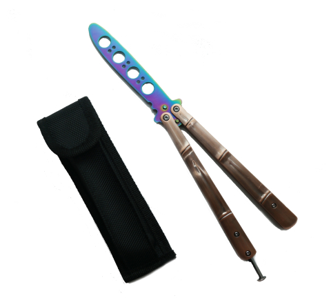 SPORT & TIMP LIBER - Cutit - Briceag fluture - Balisong - Butterfly, rainbow, pentru antrenament