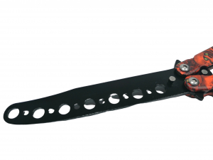 Briceag fluture IdeallStore®, Happy Orange Skulls, pentru antrenament, 22 cm [4]