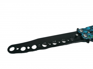 Briceag fluture IdeallStore®, Happy Blue Skulls, pentru antrenament, 22 cm [4]
