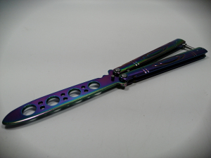 Briceag fluture IdeallStore®, Rainbow Strike, pentru antrenament, 21.5 cm [1]