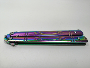 Briceag fluture IdeallStore®, Rainbow Strike, pentru antrenament, 21.5 cm [3]