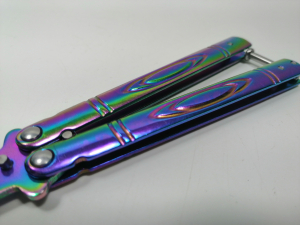 Briceag fluture IdeallStore®, Rainbow Strike, pentru antrenament, 21.5 cm [2]