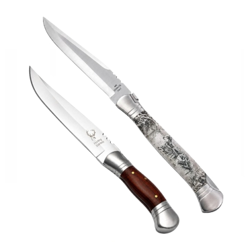 Bricege - Set 2 cutite pliabile outdoor cu aspect lemn, DEPOX®, 37 cm /28,5 cm, maro