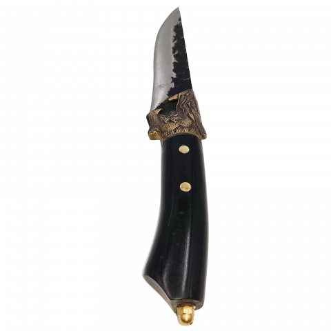 Cutit de bucatarie IdeallStore®, Dragon Breath, otel inoxidabil, maner lemn, 33 cm, negru [3]