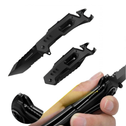 Cuțit de buzunar multifunctional 9 in 1, pliabil, lumină LED, 21 cm [1]