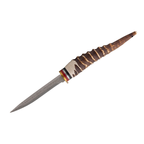 Cuțit de vânătoare cu lamă fixă, oțel inoxidabil 440, mâner imitație corn de cerb, 24 cm [2]