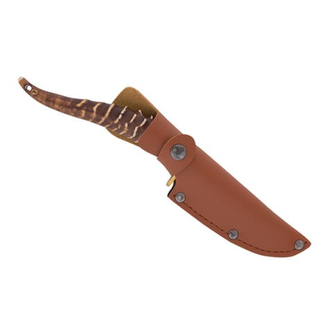 Cuțit de vânătoare cu lamă fixă, oțel inoxidabil 440, mâner imitație corn de cerb, 24 cm [1]