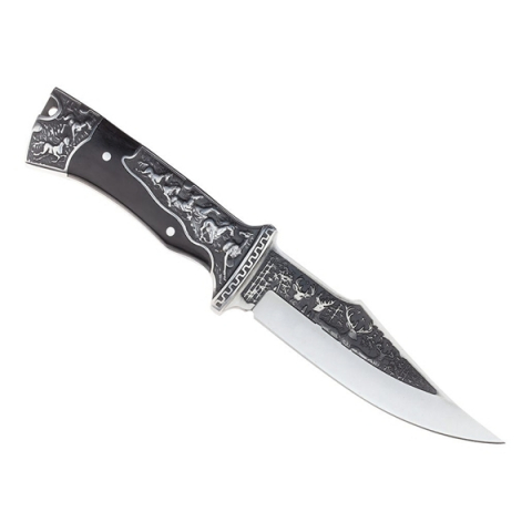 Cutit de vanatoare, design ornament vanatoare, 27.5 cm, negru [3]