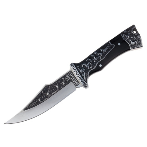 Cutit de vanatoare, design ornament vanatoare, 27.5 cm, negru [1]