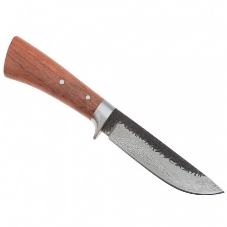 Cutit de vanatoare IdeallStore®, Adventure Accuracy, otel damasc, 25 cm, maner lemn, maro, husa piele [6]