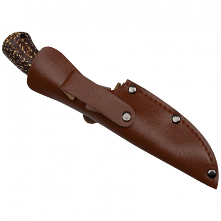 Cutit de vanatoare IdeallStore®, Bone Density, 21 cm, argintiu, teaca piele [5]