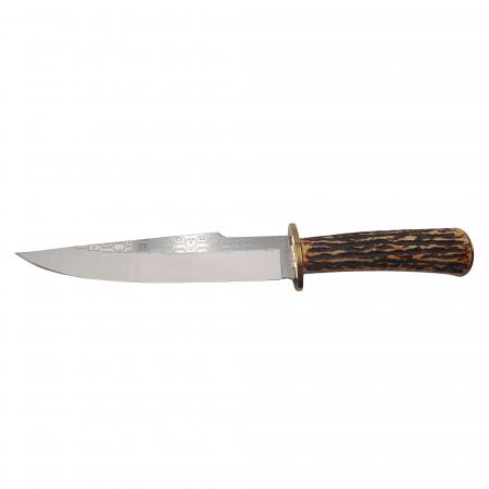 Cutit de vanatoare IdeallStore®, Bone Trace, 30.5 cm, otel inoxidabil, bej, teaca inclusa [1]