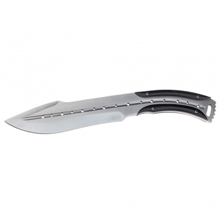 Cutit de vanatoare IdeallStore®, Comando Friend, 33 cm, otel inoxidabil, argintiu, teaca piele inclusa [3]