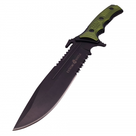 Cutit de vanatoare IdeallStore®, Extreme Beetle, verde, 29 cm, teaca inclusa [2]