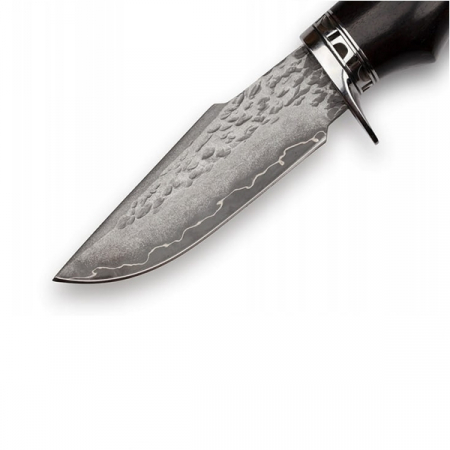 Cutit de vanatoare, IdeallStore®, Fixed Blade, Husa Piele, Otel Damasc, Negru [2]