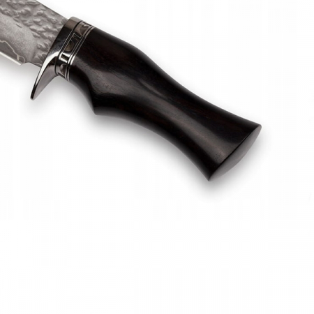Cutit de vanatoare, IdeallStore®, Fixed Blade, Husa Piele, Otel Damasc, Negru [5]