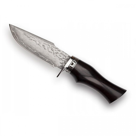 Cutit de vanatoare, IdeallStore®, Fixed Blade, Husa Piele, Otel Damasc, Negru [4]