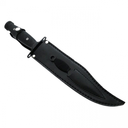 Cutit de vanatoare IdeallStore®, Goldur Blade, 36 cm, negru, husa piele [4]