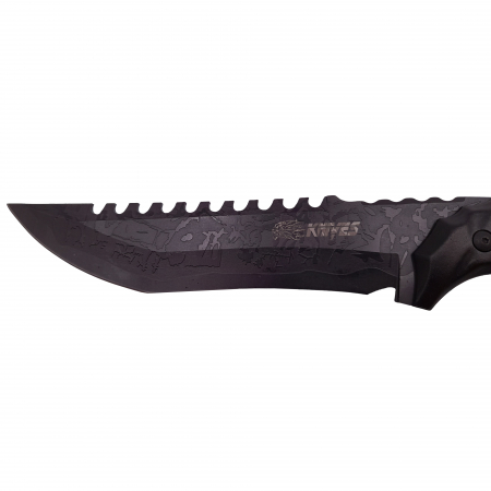 Cutit de vanatoare IdeallStore®, Hazard Blade, negru 31 cm, teaca inclusa [4]