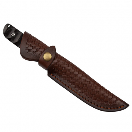 Cutit de vanatoare IdeallStore®, Hell Raiser, maro, 23.5 cm, otel damasc, teaca piele [5]