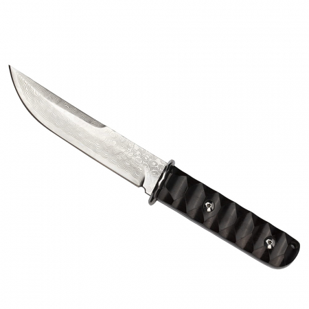 Cutit de vanatoare IdeallStore®, Hell Raiser, maro, 23.5 cm, otel damasc, teaca piele [2]