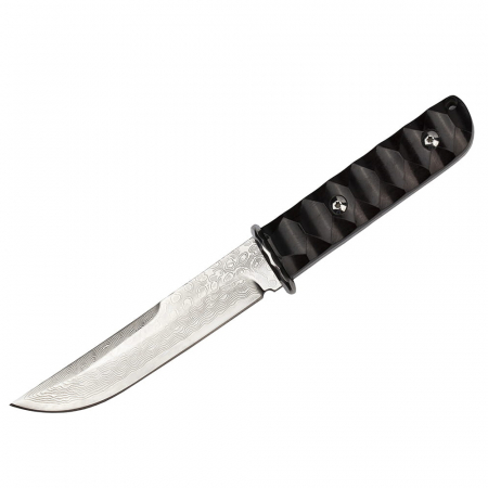 Cutit de vanatoare IdeallStore®, Hell Raiser, maro, 23.5 cm, otel damasc, teaca piele [1]