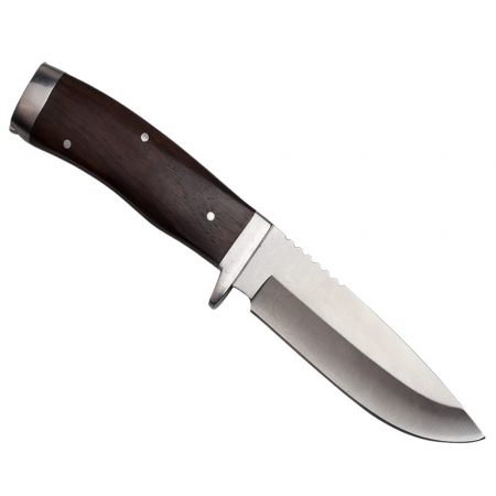 Cutit de vanatoare IdeallStore®, Hunter Swish, otel inoxidabil, 22.5 cm, maro, amnar, teaca inclusa [6]