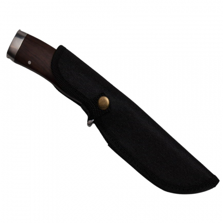 Cutit de vanatoare IdeallStore®, Hunter Swish, otel inoxidabil, 22.5 cm, maro, amnar, teaca inclusa [8]