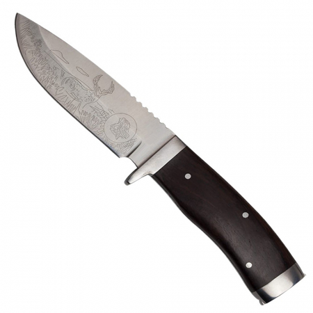 Cutit de vanatoare IdeallStore®, Hunter Swish, otel inoxidabil, 22.5 cm, maro, amnar, teaca inclusa [3]