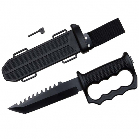 Cutite vanatoare - Cutit de vanatoare IdeallStore®, Juggernaut Assault, 31 cm, otel inoxidabil, negru