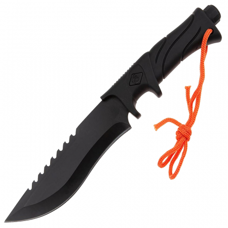Cutite vanatoare - Cutit de vanatoare IdeallStore, Jungle Commander, negru, 27.5 cm, teaca textila inclusa