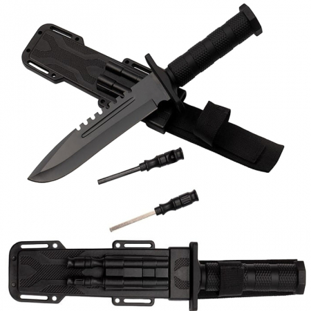 Cutit de vanatoare IdeallStore®, Jungle Specialist, 31 cm, negru, teaca inclusa [11]