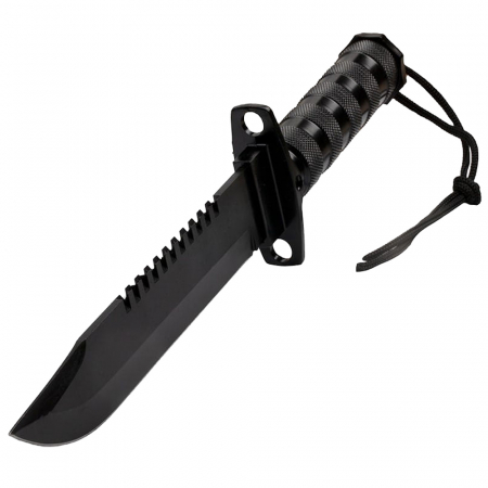 Cutit de vanatoare IdeallStore®, Last Survivor, multifunctional, negru 35 cm, teaca inclusa [7]