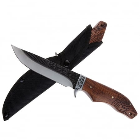 Cutite vanatoare - Cutit de vanatoare IdeallStore®, Lion Blade, 25 cm, otel inoxidabil, maro, teaca inclusa