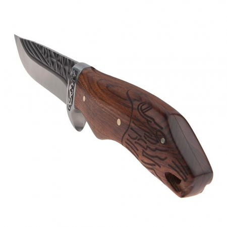 Cutit de vanatoare IdeallStore®, Lion Blade, 25 cm, otel inoxidabil, maro, teaca inclusa [6]