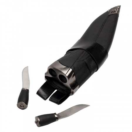 Cutit de vanatoare IdeallStore®, Lion Tamer, 30 cm, otel inoxidabil, 2 cutite de aruncat, toc piele ecologica [9]