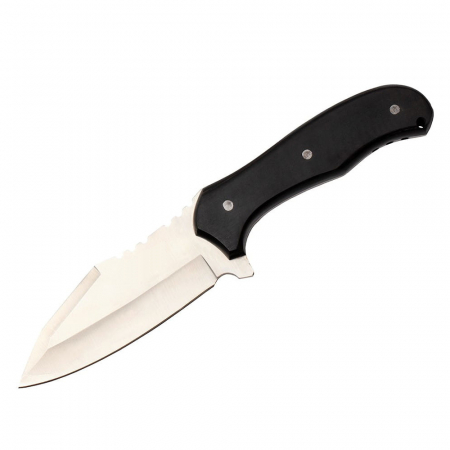 Cutit de vanatoare IdeallStore®, Old Future, otel inoxidabil, 25 cm, negru, teaca inclusa [2]