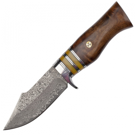 Cutit de vanatoare IdeallStore®, Oriental Cutting, otel damasc, 20.5 cm, maro, teaca piele [1]