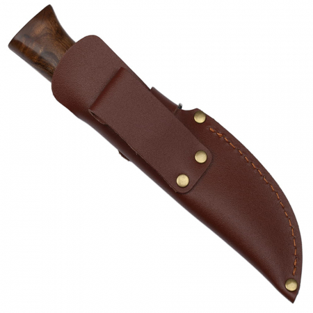 Cutit de vanatoare IdeallStore®, Oriental Cutting, otel damasc, 20.5 cm, maro, teaca piele [7]