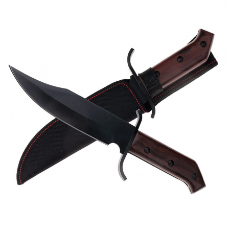 Cutite vanatoare - Cutit de vanatoare IdeallStore®, Pilgrim Dagger, 33 cm, otel inoxidabil, negru, husa inclusa