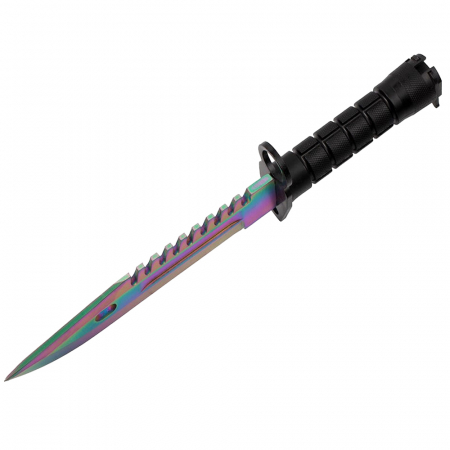 Cutit de vanatoare IdeallStore, Rainbow Rambo, 32.5 cm, multicolor, teaca inclusa [5]