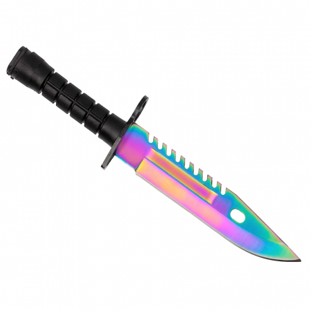 Cutit de vanatoare IdeallStore, Rainbow Rambo, 32.5 cm, multicolor, teaca inclusa [6]