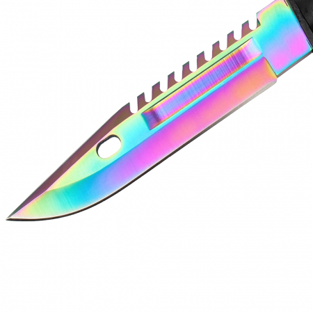 Cutit de vanatoare IdeallStore, Rainbow Rambo, 32.5 cm, multicolor, teaca inclusa [4]