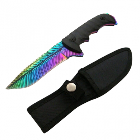 Cutite vanatoare - Cutit de vanatoare IdeallStore®, Safari Mix, 23 cm, multicolor, teaca inclusa