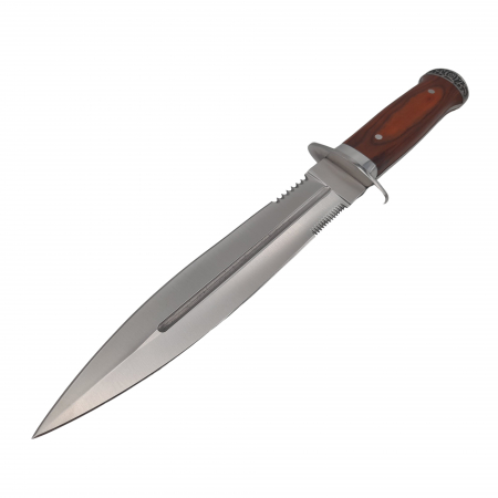 Cutit de vanatoare IdeallStore®, Spanish Inquisition, tais dublu, otel inoxidabil, maro, 28.5 cm, teaca inclusa [2]