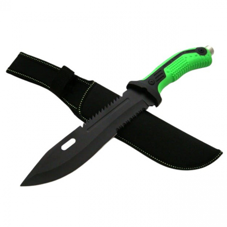 Cutite vanatoare - Cutit de vanatoare IdeallStore®, Spike Trap, 32 cm, otel inoxidabil, negru