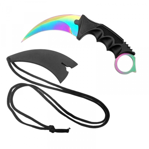 Cutit tip karambit IdeallStore®, Fade Counter, cu teaca si snur, fluier salvare cadou [1]