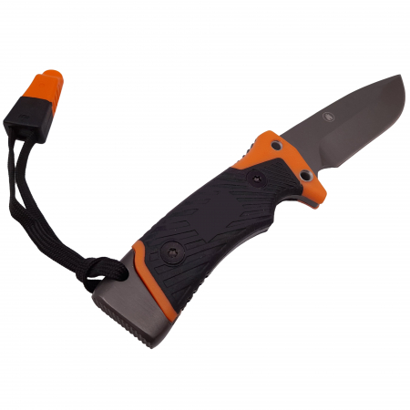 Cutit de vanatoare IdeallStore®, Survival Blade, 20.5 cm, otel inoxidabil, portocaliu, husa inclusa [5]